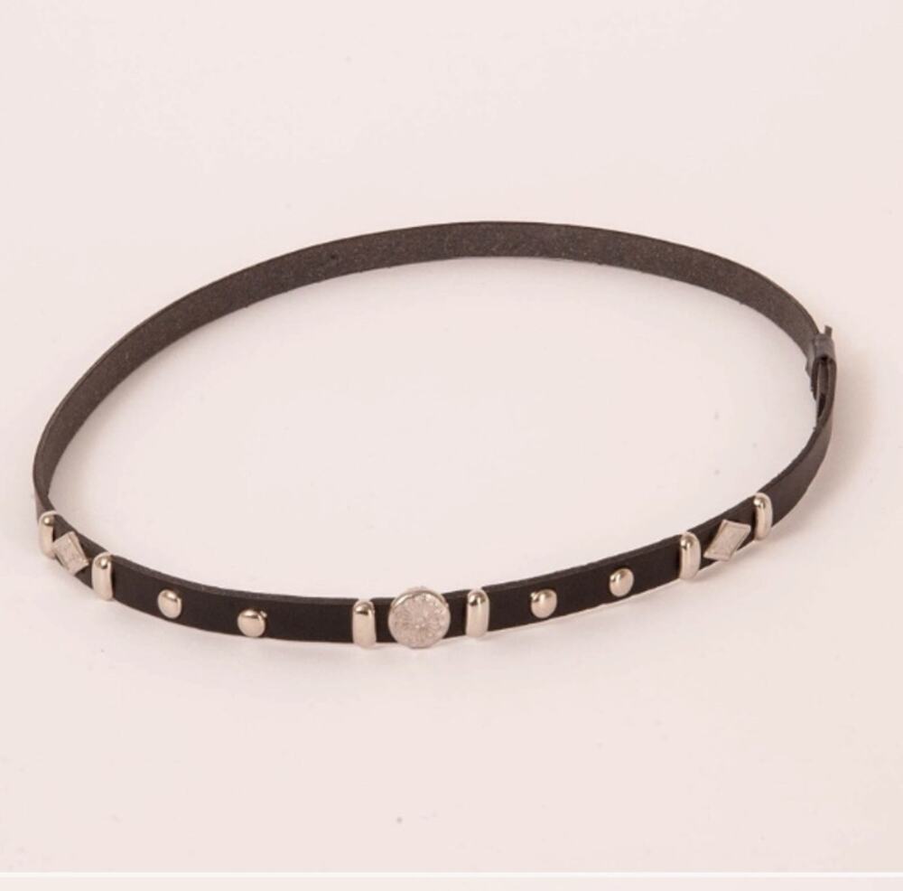 Rawlins Black Leather Studded Hat Band